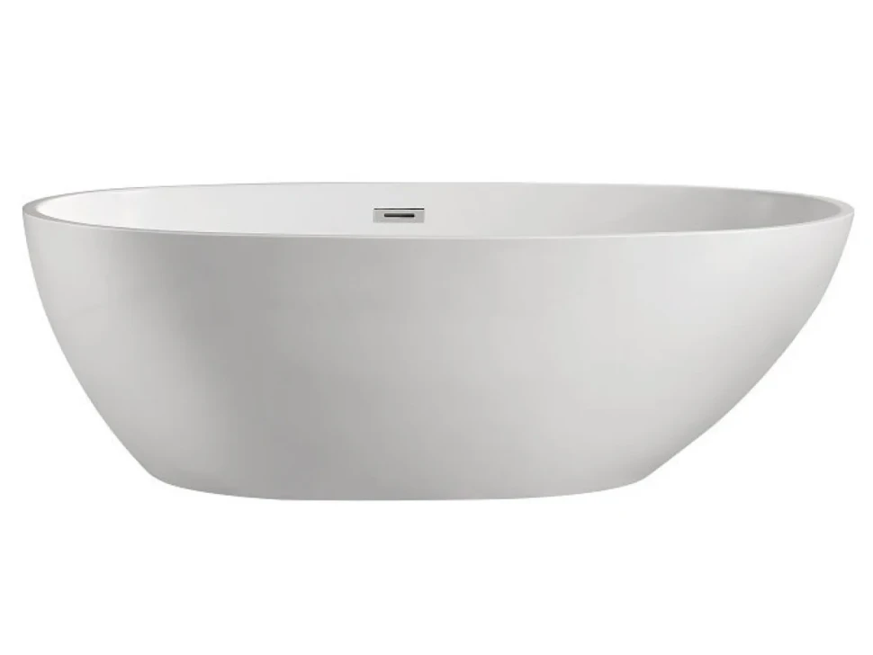 Ванна акриловая Azario LEEDS 1685х840х580, свободностоящая, в комплекте с сифоном и металлической рамой (LEE17085)