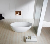 Ванна акриловая Azario LEEDS 1685х840х580, свободностоящая, в комплекте с сифоном и металлической рамой (LEE17085)