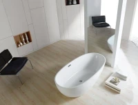 Ванна акриловая Azario LEEDS 1685х840х580, свободностоящая, в комплекте с сифоном и металлической рамой (LEE17085)