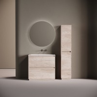 Тумба с раковиной Sancos Libra Floor 90 напольный, дуб галифакс натуральный, раковина СN7019wx