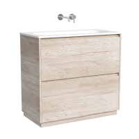 Тумба с раковиной Sancos Libra Floor 90 напольный, дуб галифакс натуральный, раковина СN7019wx