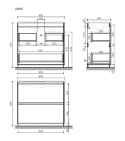 Тумба с раковиной Sancos Libra Floor 90 напольный, дуб галифакс натуральный, раковина СN7019wx