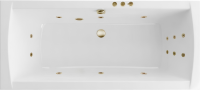 Акриловая ванна Excellent Aquaria Lux Smart 180x80 см, встраиваемая, с гидромассажем, белая, с каркасом, со сливом-переливом, фурнитура бронза