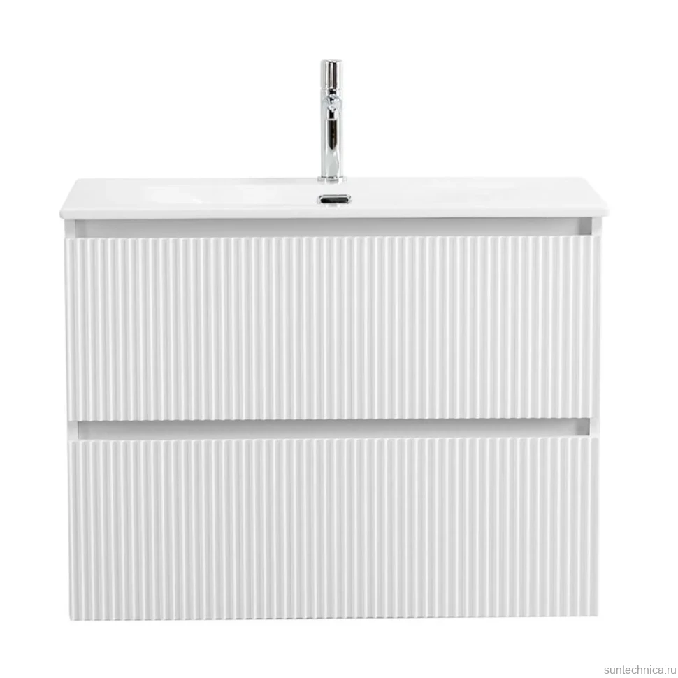 Тумба с раковиной BelBagno Uno 80 подвесная, 2 ящика, bianco opaco
