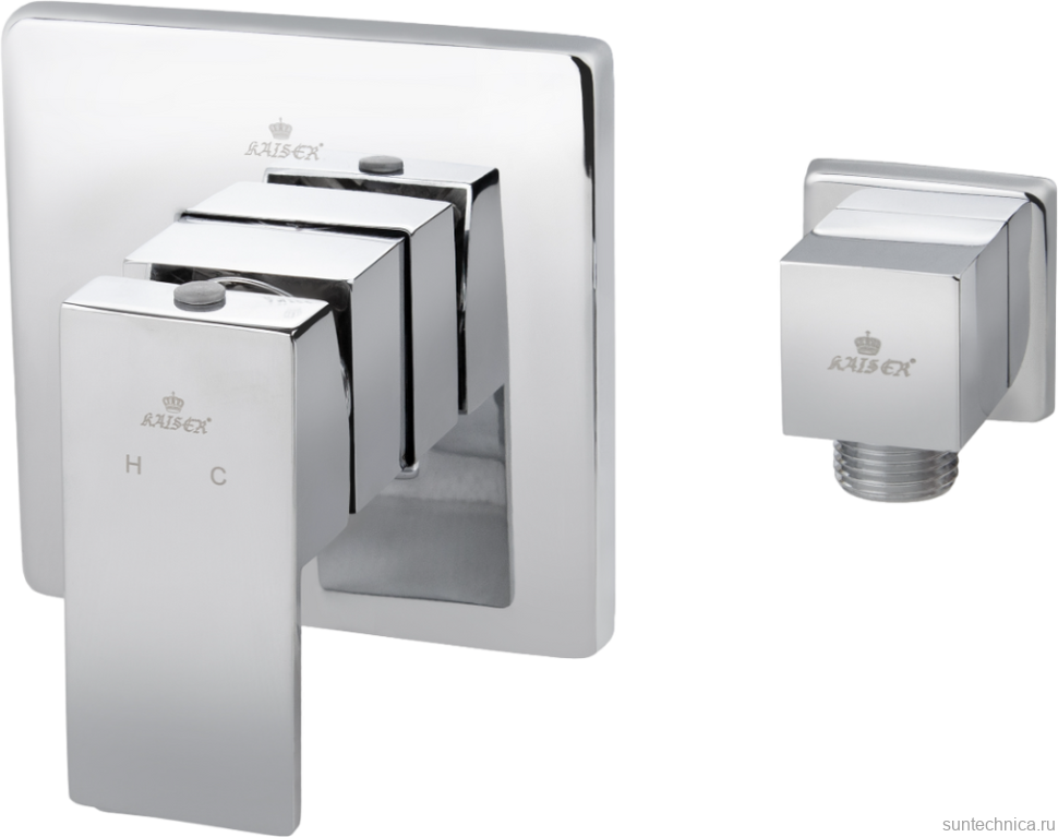 Встраиваемый смеситель для душа и ванны Kaiser Sonat 34177 С ВНУТРЕННЕЙ ЧАСТЬЮ, хром