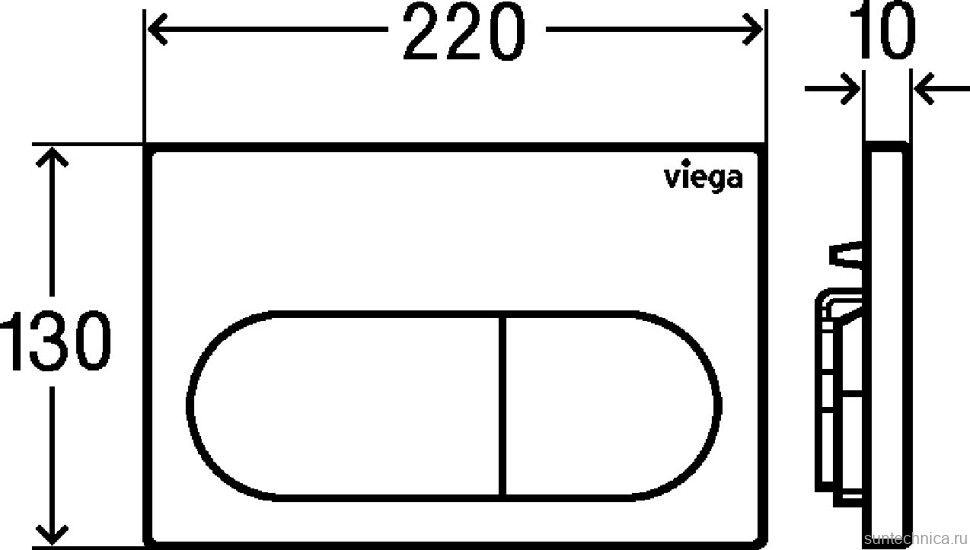 Кнопка смыва Viega Prevista 8602.1 альпийский белый