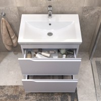 Мебель для ванной комнаты Vigo Neo 70 напольная, 2 ящика, матовая белая