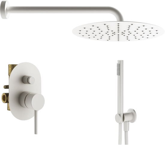 Душевой комплект Plumberia Selection Ixo KITXO15BO С ВНУТРЕННЕЙ ЧАСТЬЮ, белый матовый