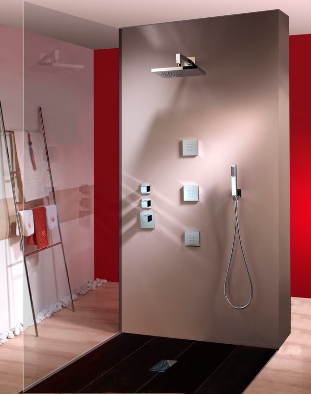 Термостатический смеситель встраиваемый Bossini Cube 2 Outlets LP Z032203 для ванны с душем, хром