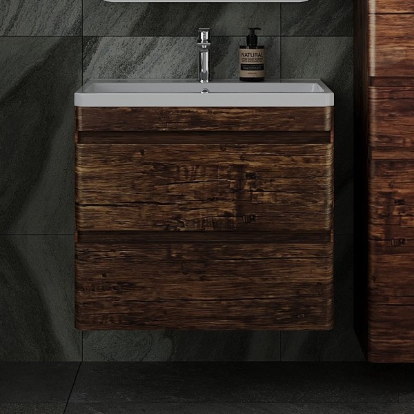 Тумба с раковиной Style Line Атлантика 70 Люкс Plus, подвесная, старое дерево