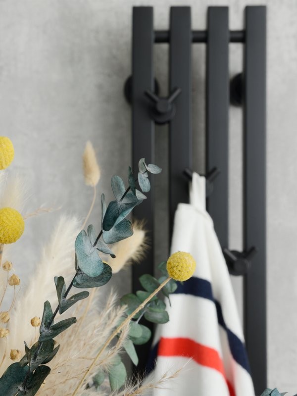 Полотенцесушитель водяной Сунержа Сатерленд Pro 31-0457-1215 120x20 см, матовый черный, I-образный