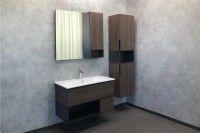 Мебель для ванной комнаты Comforty Франкфурт 90, дуб шоколадно-коричневый, белая раковина