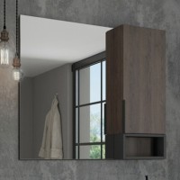 Мебель для ванной комнаты Comforty Франкфурт 90, дуб шоколадно-коричневый, белая раковина