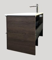 Мебель для ванной комнаты Comforty Франкфурт 90, дуб шоколадно-коричневый, белая раковина