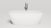 Ванна из искусственного камня Salini Sofia S-Stone 170x80 см, отдельностоящая, матовая белая, овальная, с донным клапаном