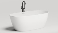 Ванна из искусственного камня Salini Sofia S-Stone 170x80 см, отдельностоящая, матовая белая, овальная, с донным клапаном