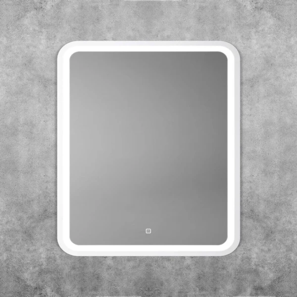 Зеркало Art&Max Genova AM-Gen-600-800-DS-F-White 60х80 белое, с LED-подсветкой, 6000К