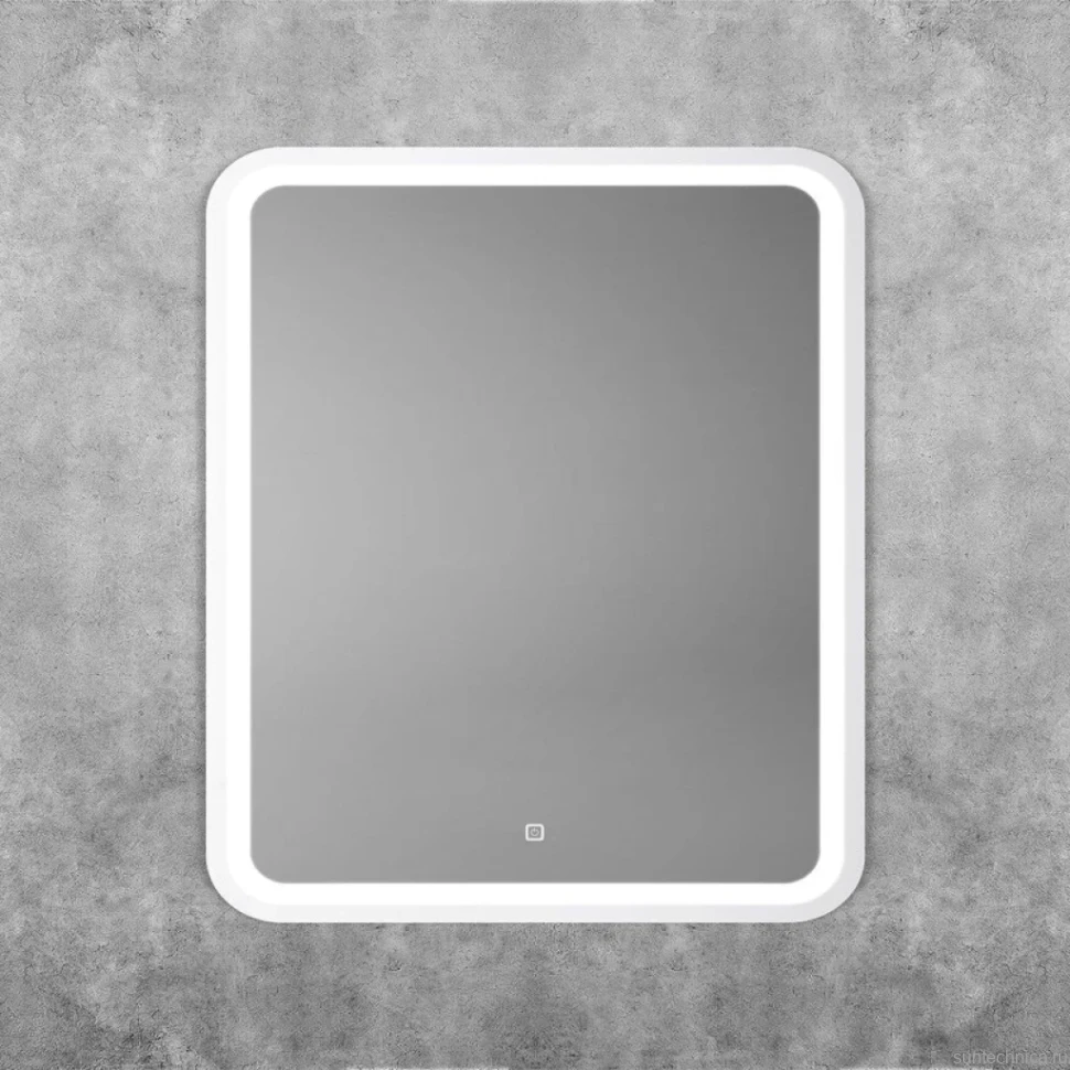 Зеркало Art&Max Genova AM-Gen-600-800-DS-F-White 60х80 белое, с LED-подсветкой, 6000К