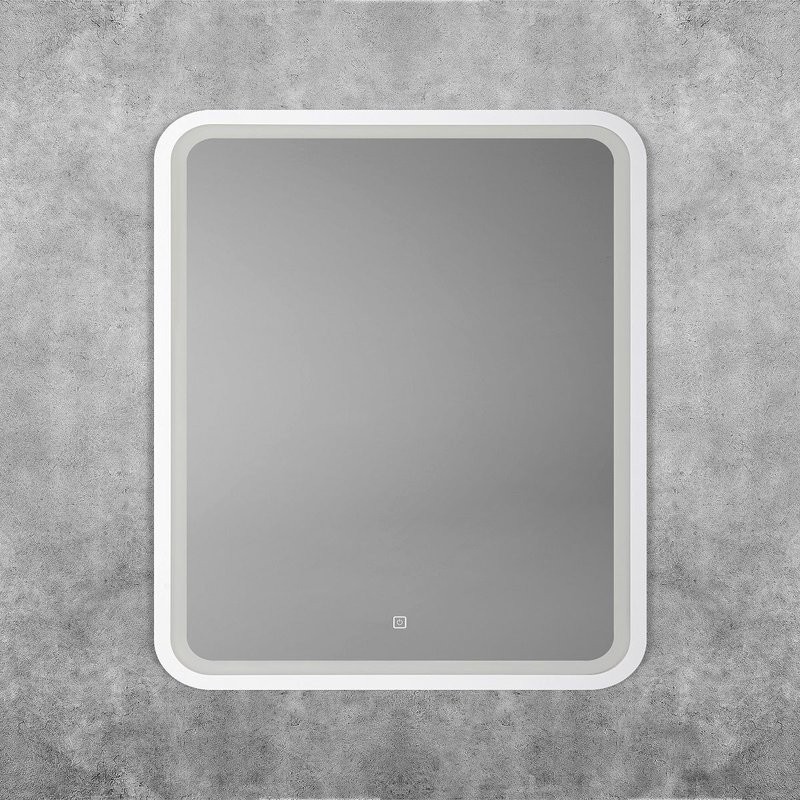 Зеркало Art&Max Genova AM-Gen-600-800-DS-F-White 60х80 белое, с LED-подсветкой, 6000К