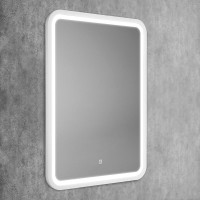 Зеркало Art&Max Genova AM-Gen-600-800-DS-F-White 60х80 белое, с LED-подсветкой, 6000К