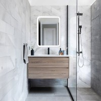Зеркало Art&Max Genova AM-Gen-600-800-DS-F-White 60х80 белое, с LED-подсветкой, 6000К