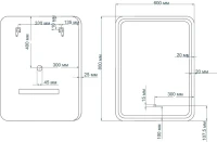 Зеркало Art&Max Genova AM-Gen-600-800-DS-F-White 60х80 белое, с LED-подсветкой, 6000К