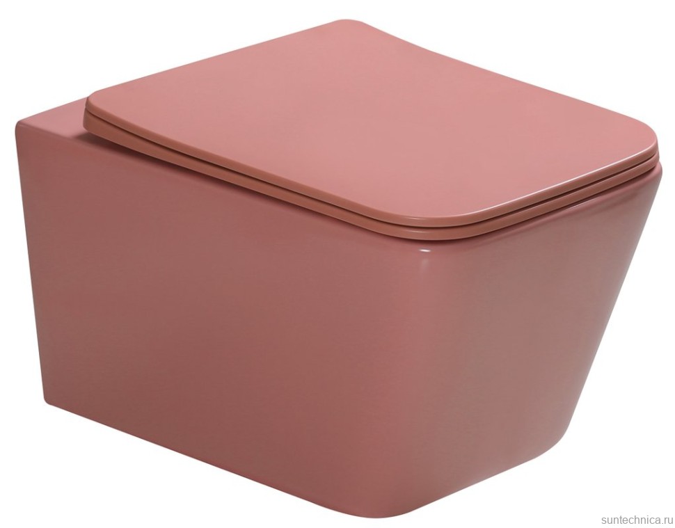 Унитаз подвесной SantiLine SL-5007T-P персиковый матовый