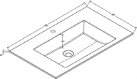 Тумба с раковиной Vincea Chiara 2D 80, 2 ящика, темный дуб, с серой раковиной
