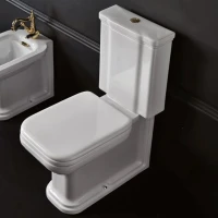 Унитаз-компакт напольный Kerasan Waldorf бачок 418101, белый, с микролифтом, петли хром