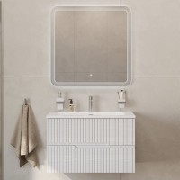 Тумба с раковиной Cezares Duet 80 ясень белый софт, раковина Cezares CZR-8073-80