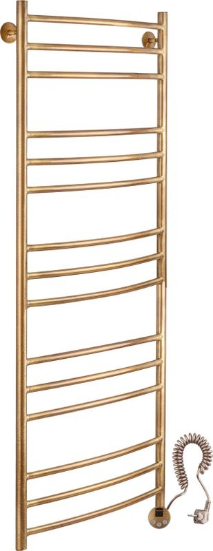 Полотенцесушитель электрический Secado Милан 3 125x55 см, подключение справа, бронза, лесенка, латунь