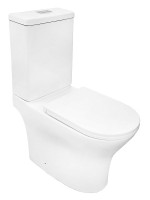 Унитаз-компакт напольный AZARIO Tesoro AZ-8501 безободковый, с микролифтом, глянцевый белый