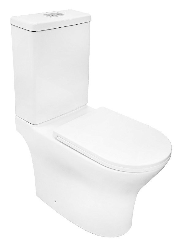 Унитаз-компакт напольный AZARIO Tesoro AZ-8501 безободковый, с микролифтом, глянцевый белый