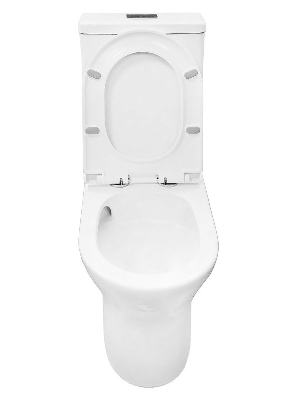 Унитаз-компакт напольный AZARIO Tesoro AZ-8501 безободковый, с микролифтом, глянцевый белый