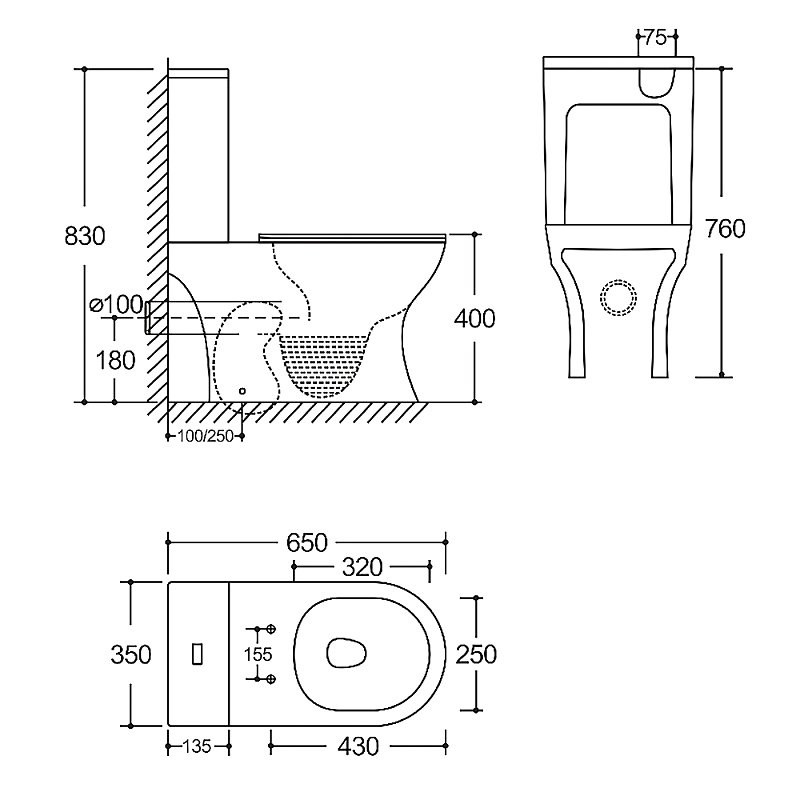 Унитаз-компакт напольный AZARIO Tesoro AZ-8501 безободковый, с микролифтом, глянцевый белый