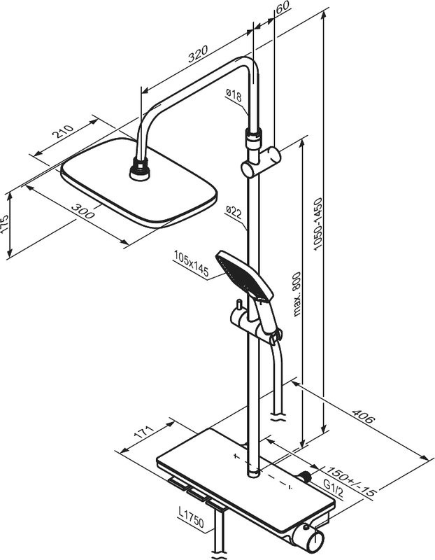 Душевая стойка Damixa Gala 953760300 черная матовая