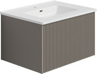Тумба с раковиной La Fenice Terra 60 подвесная, cappuccino, раковина Slim Line 60 см