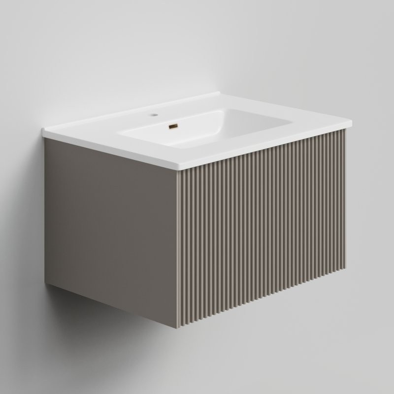 Тумба с раковиной La Fenice Terra 60 подвесная, cappuccino, раковина Slim Line 60 см