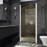 Душевая дверь в нишу Maybahglass MGD-427-1 120 см, профиль матовый белый, стекло бронза