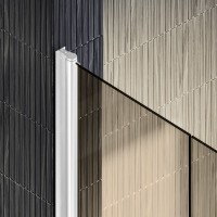 Душевая дверь в нишу Maybahglass MGD-427-1 120 см, профиль матовый белый, стекло бронза