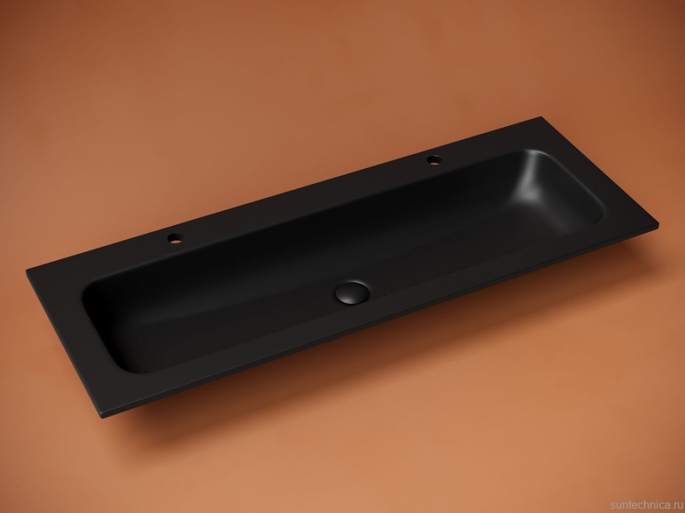 Мебель для ванной комнаты Sancos Marmi 1.0 120 черная раковина, на двоих, дуб чарльстон