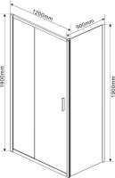 Душевой уголок Vincea Garda VSR-1G9012CLB 120x90 см, профиль чёрный, стекло прозрачное