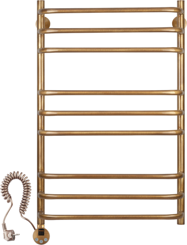 Полотенцесушитель электрический Secado Мерида 3 85x55 см, подключение слева, бронза, лесенка, латунь