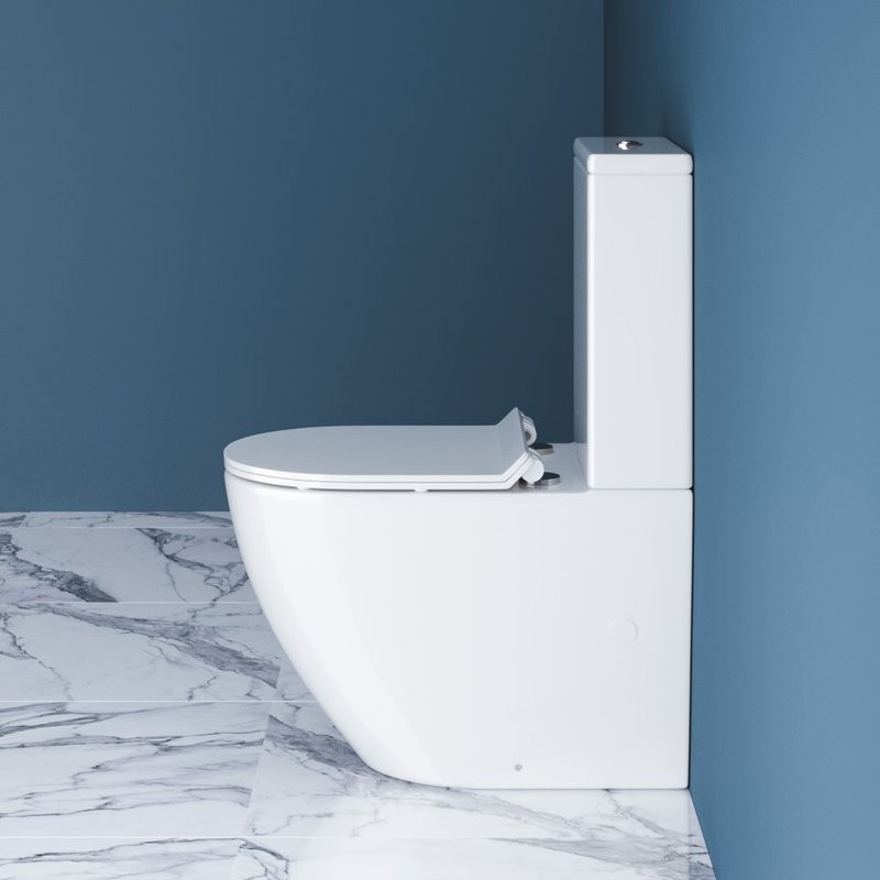 Унитаз-компакт напольный BelBagno Sfera-r BB2141CPR безободковый, крышка BB2111SC с микролифтом, бачок BB2141T