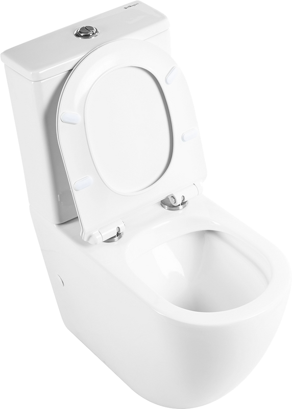 Унитаз-компакт напольный BelBagno Sfera-r BB2141CPR безободковый, крышка BB2111SC с микролифтом, бачок BB2141T