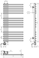 Полотенцесушитель электрический Domoterm Гамма П15 7x100, правый, золото