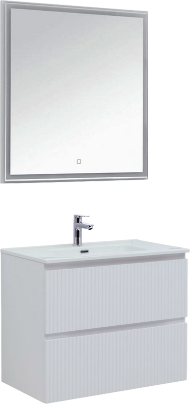 Мебель для ванной комнаты Aquanet Джейн (Flat) 80 подвесная, белая матовая