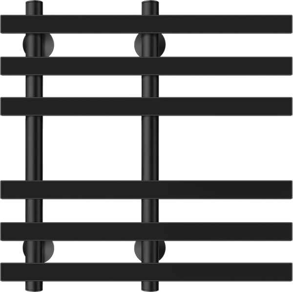 Полотенцесушитель водяной Secado Понтида 3 60x50 см, матовый черный, лесенка