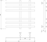 Полотенцесушитель водяной Secado Понтида 3 60x50 см, матовый черный, лесенка