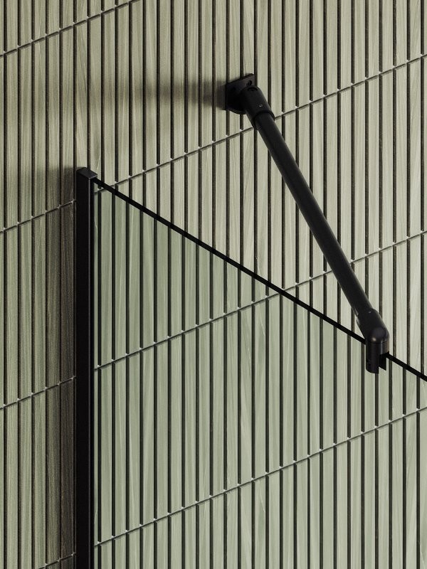 Душевая перегородка Maybahglass MGD-1418-6у 99 см, профиль черный, стекло прозрачное